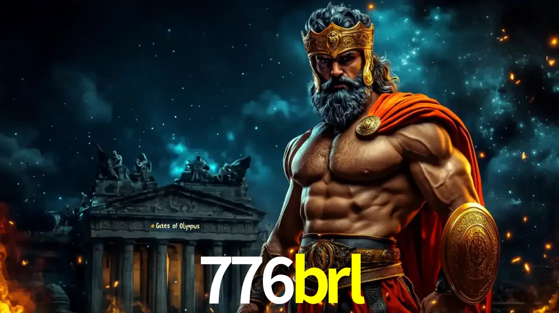 O poderoso Zeus do jogo de slot Gates of Olympus em frente ao seu templo, pronto para lançar multiplicadores divinos e prêmios épicos no cassino online 776brl.